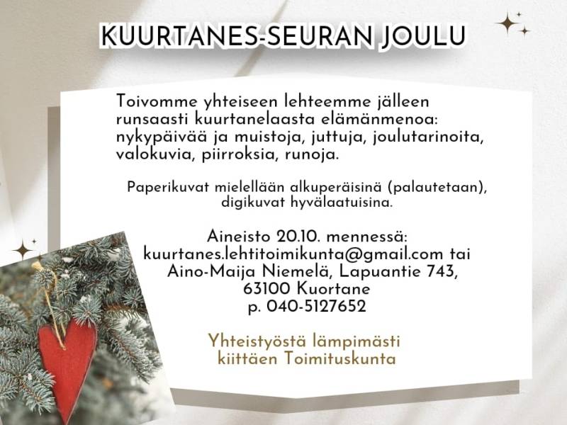 Kuurtanes-seuran Joulu 2024